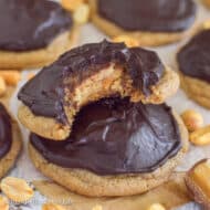 Caramel Peanut Butter Snickers Cookies
