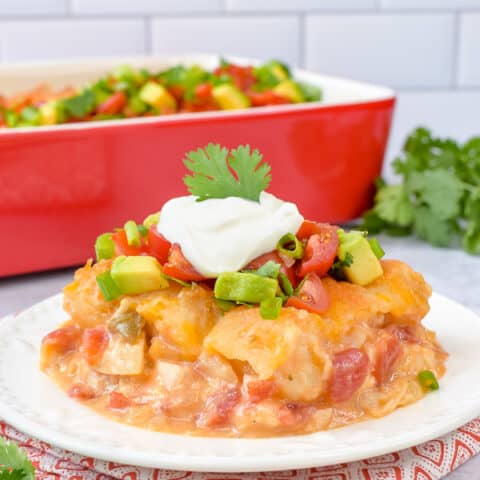 Easy Mexican Chicken Tater Tot Casserole