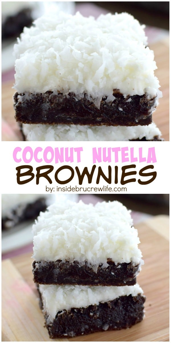 Fudgy Nutella brownies with a coconut frosting will get rave reviews from everyone.