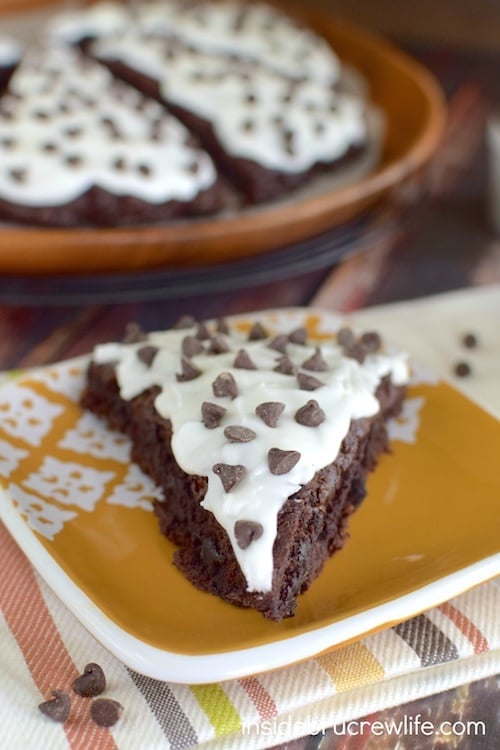 Chocolate chips and frosting make these banana scones an amazing breakfast to start out the day with!