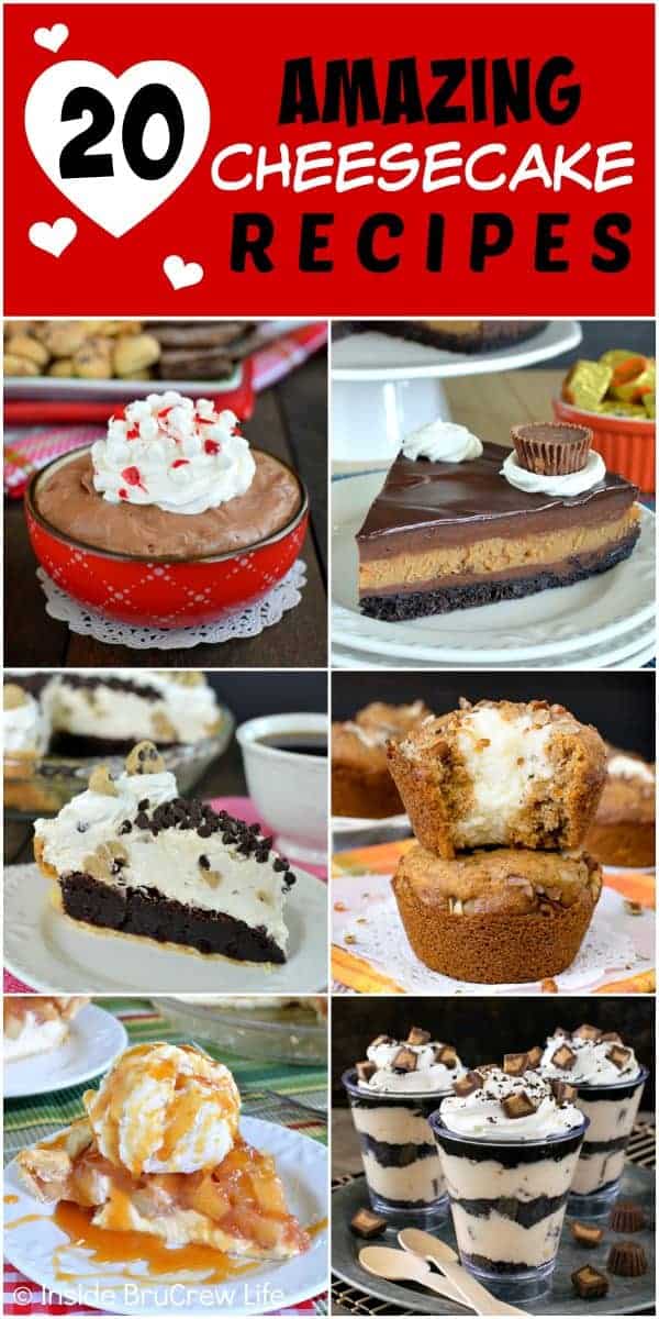 20 Amazing Cheesecake Recipes - these easy and delicious recipes will show you how to add cheesecake to every kind of dessert and even to breakfast. Make these recipes for any party or event and watch them disappear. #cheesecake #recipes #pie #brownies #muffins #dip #breakfast #dessert #cookies #easy