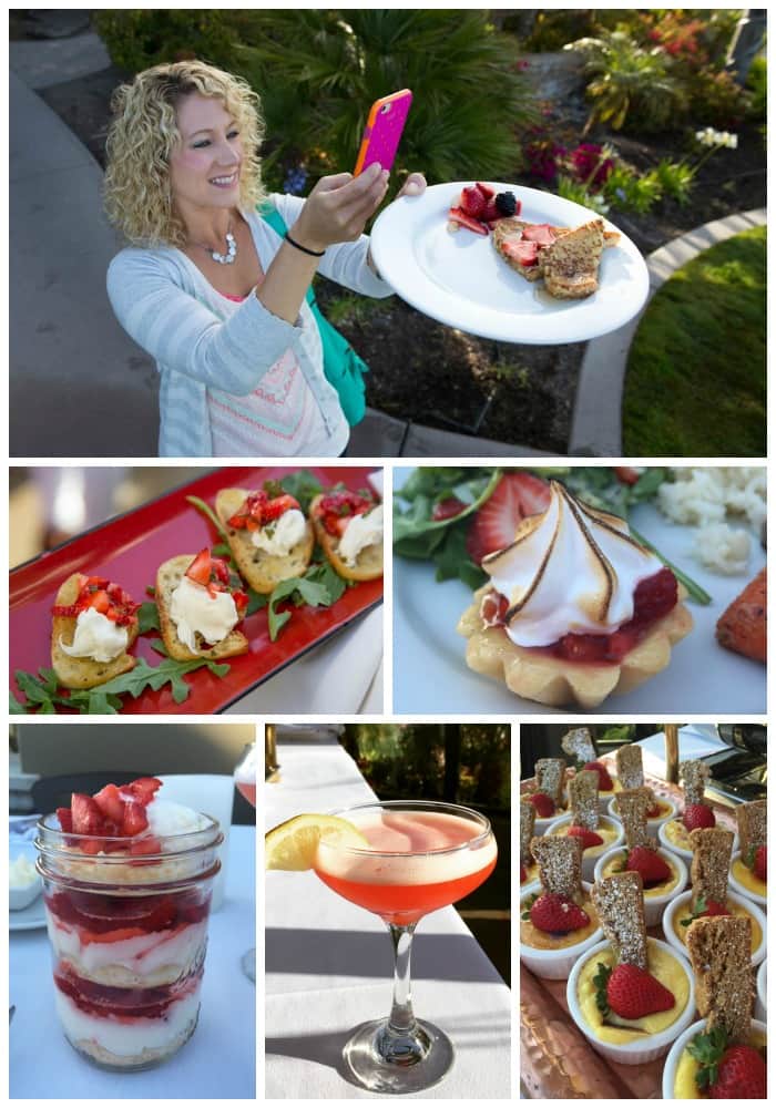 collage of pictures of the strawberry food served at the 12 Reasons to love CA Strawberries Tour