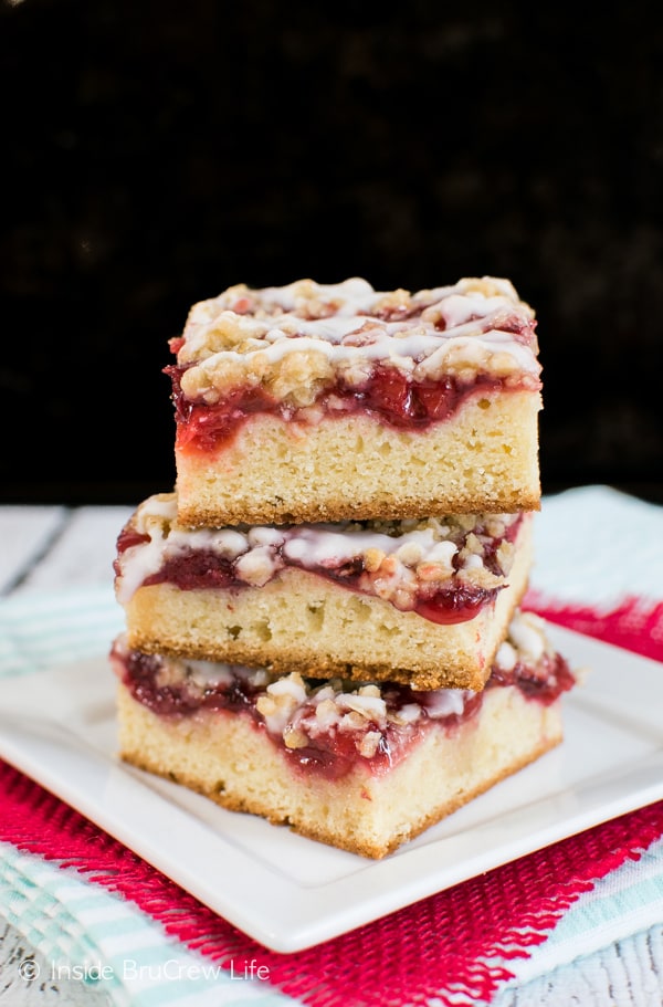 Adding cherry pie filling and crisp topping makes this coffee cake a delicious way to do breakfast.