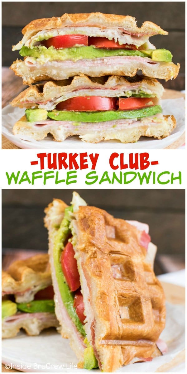 Change up your turkey club sandwich by putting it in the waffle iron!!!