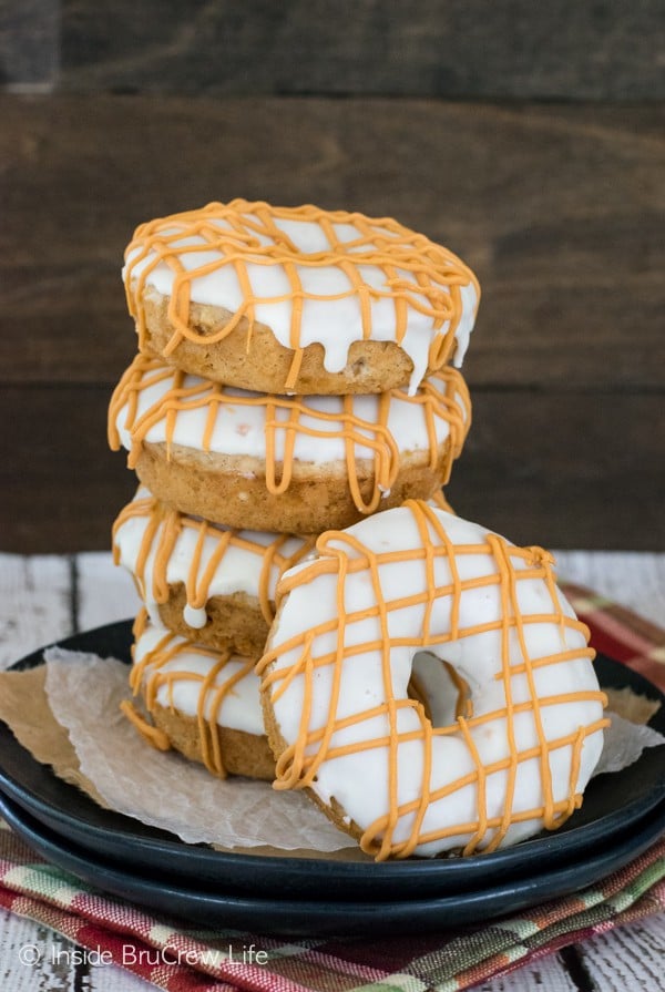 These easy cake donuts are full of apple and dipped in a frosting glaze. Fun breakfast treat for fall!