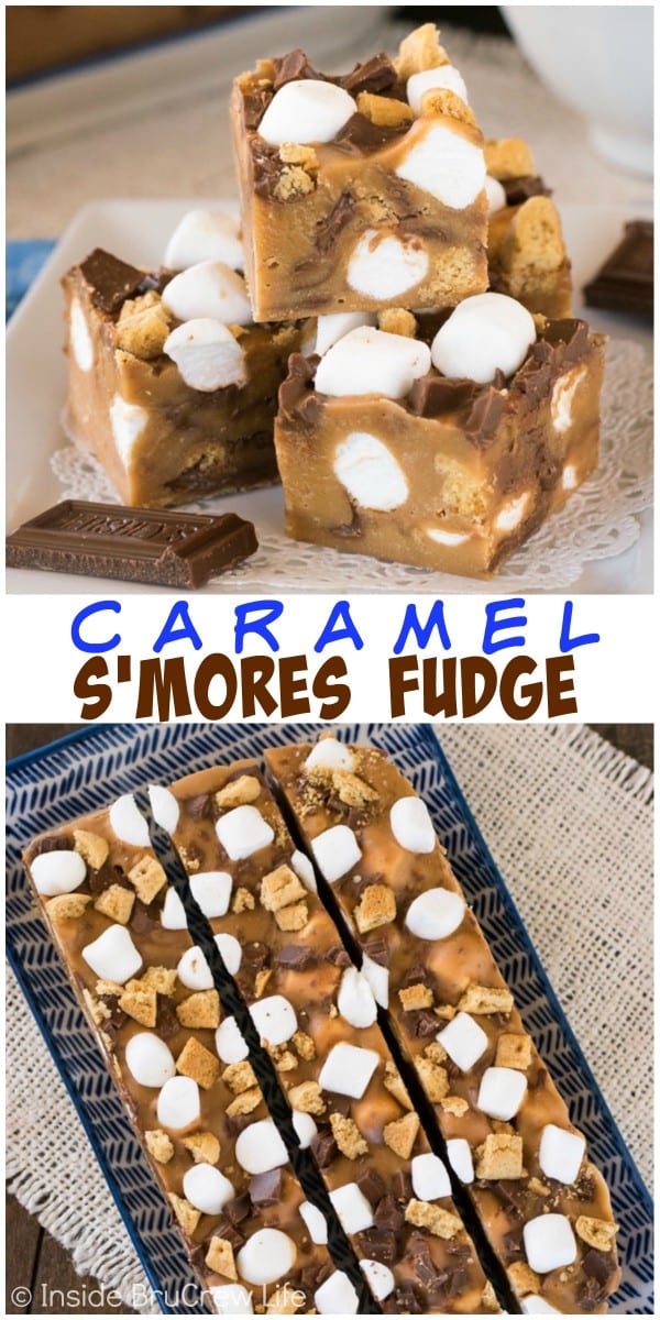 Adding a s'mores twist to this easy caramel fudge is a great way to keep summer flavors alive all year round.