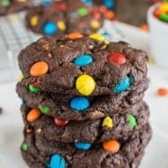 Chocolate M&M Candy Cookies