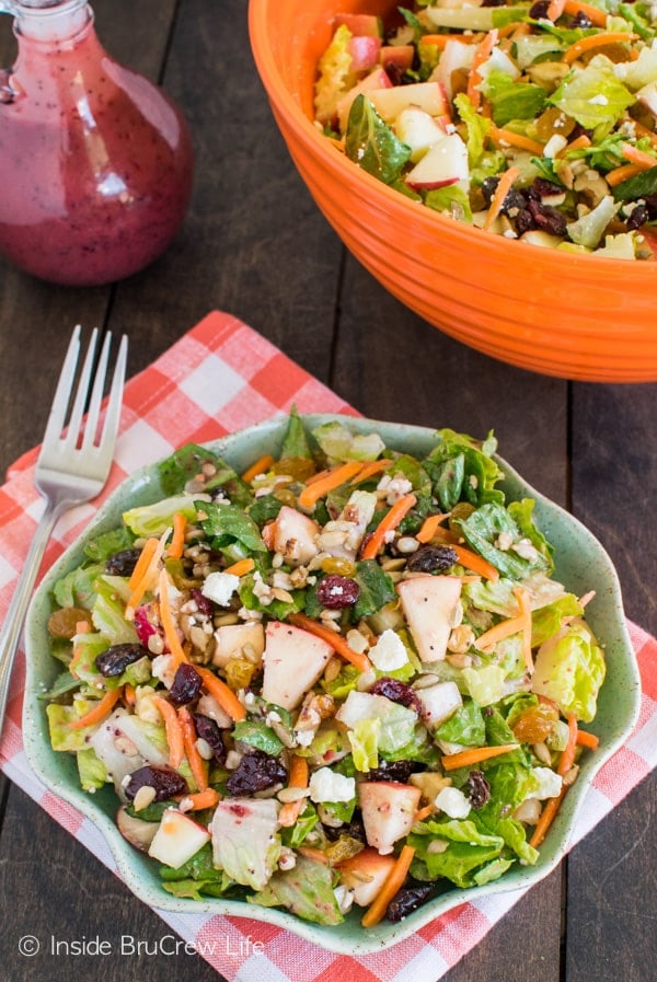 Cranberry Poppyseed Apple Salad - fruit and nuts add a fun crunch to this delicious salad recipe.