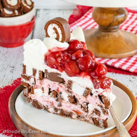 No Bake Cherry Swiss Rolls Cake