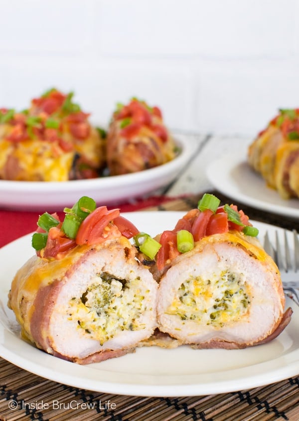 Broccoli Cheese Stuffed Pork Tenderloins - cheese and veggie stuffed pork tenderloins are a delicious meal to serve from the grill. Awesome dinner recipe!