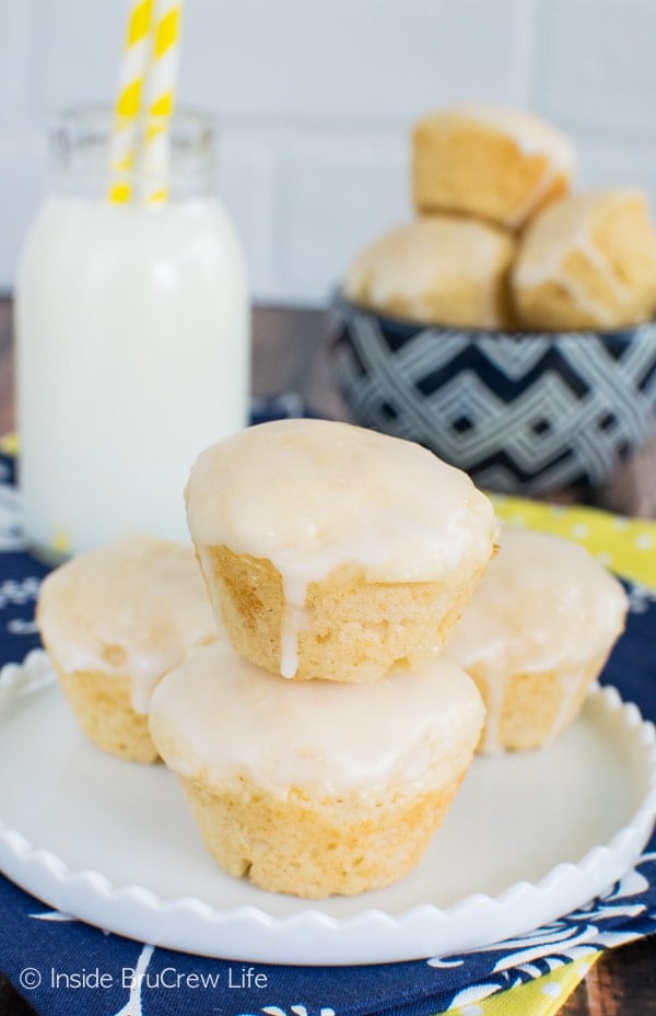 Mini Lemon Donut Muffins - adding three times the lemon makes these little bites a great breakfast recipe!