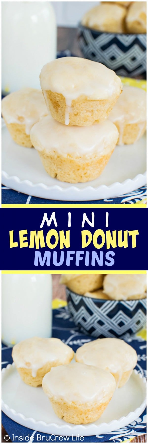 Mini Lemon Donut Muffins - these easy little muffins are loaded with lemon goodness! Perfect breakfast recipe!