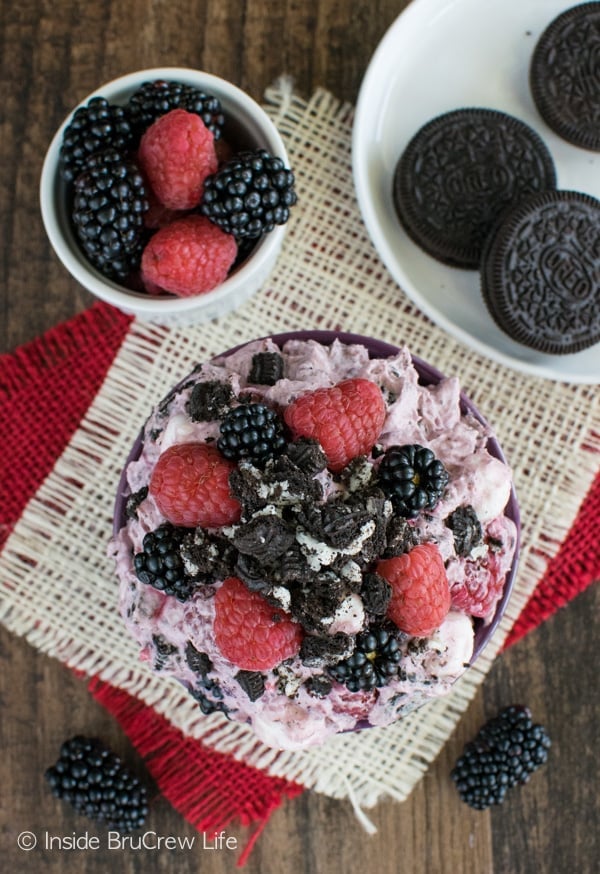 Berry Cookies and Cream Fluff Salad 