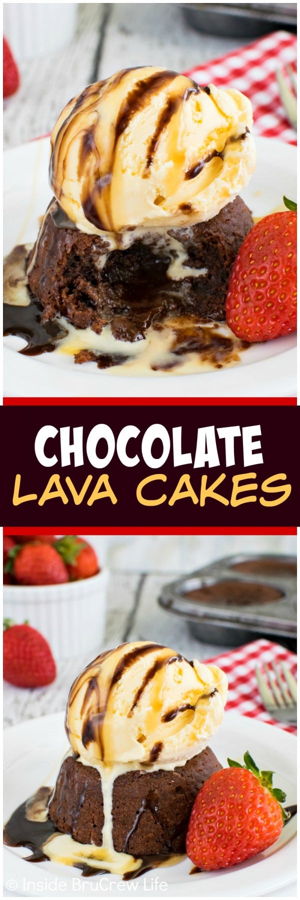 Chocolate Lava Cakes - a gooey center makes these little cakes such a decadent recipe. Great dessert when topped with ice cream!