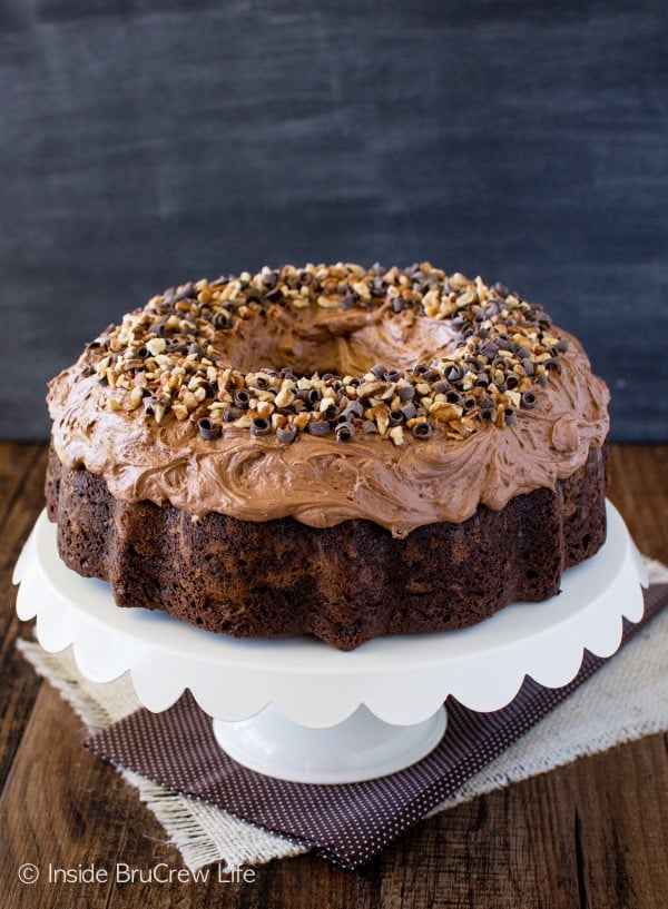 Chocolate Pumpkin Cheesecake Bundt Cake - Inside BruCrew Life