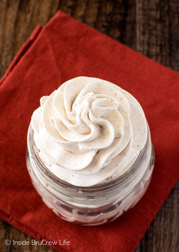 Chai Whipped Cream - homemade cream with spices is a delicious topping to desserts and coffees. Easy recipe to keep on hand!