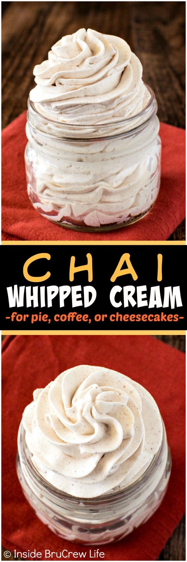 Chai Whipped Cream - adding spices makes this easy homemade recipe a great topping for desserts and coffee!