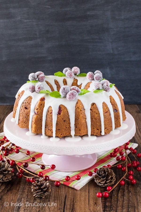 Cranberries, apples, and nuts add a great texture to this easy Apple Cranberry Bundt Cake. Great recipe for holiday parties!