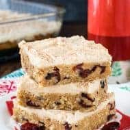 Frosted Cranberry Apple Butter Bars