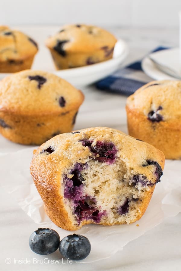 Blueberry Chai Muffins - fresh berries and spices will make this soft fluffy muffin your new favorite breakfast. Great recipe for busy mornings!