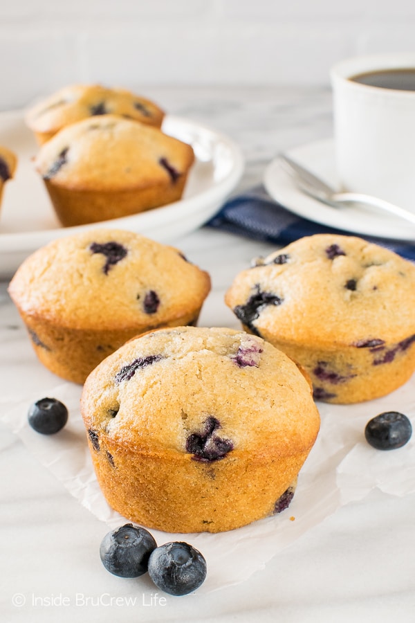 Blueberry Chai Muffins - adding spices and fresh berries make these soft muffins so good. Great recipe for breakfast!