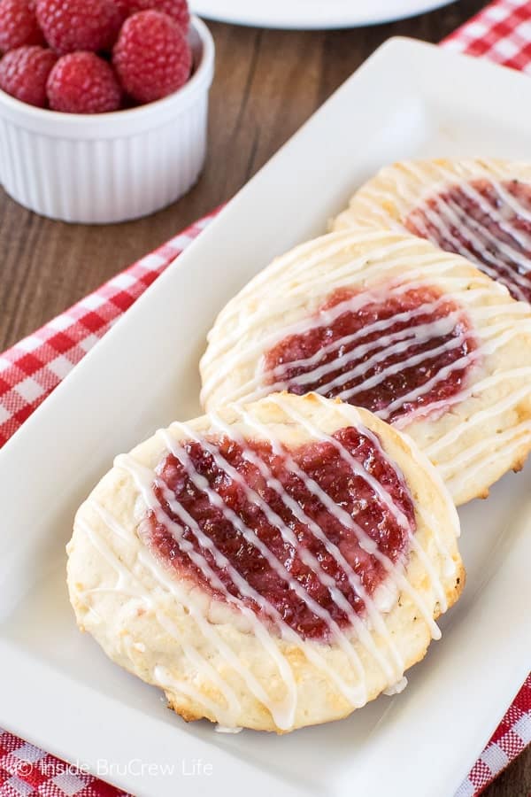 Raspberry Cheesecake Danish - this easy danish has a cheesecake and jelly center. Perfect breakfast or after school recipe!