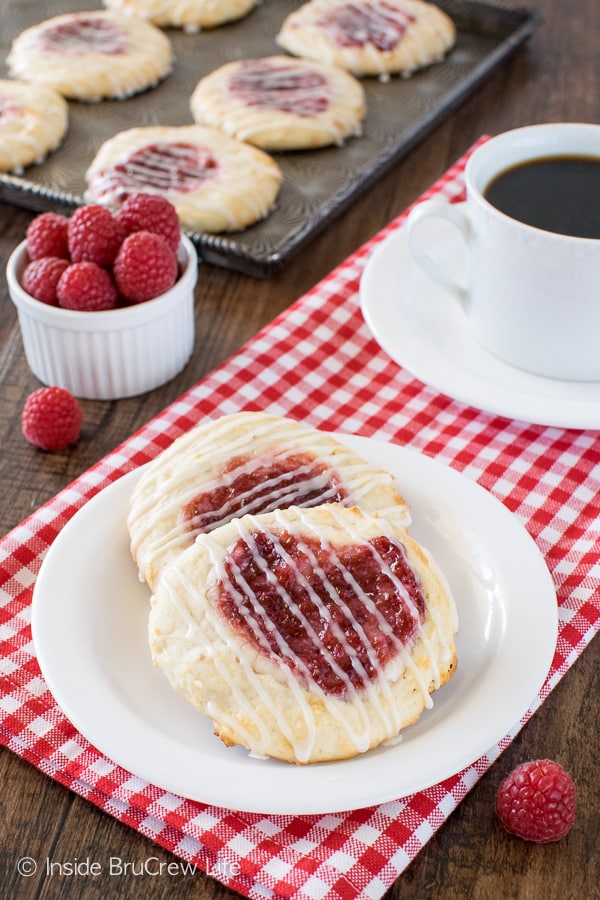 Raspberry Cheesecake Danish - homemade dough filled with cheesecake and jelly makes a great breakfast recipe!