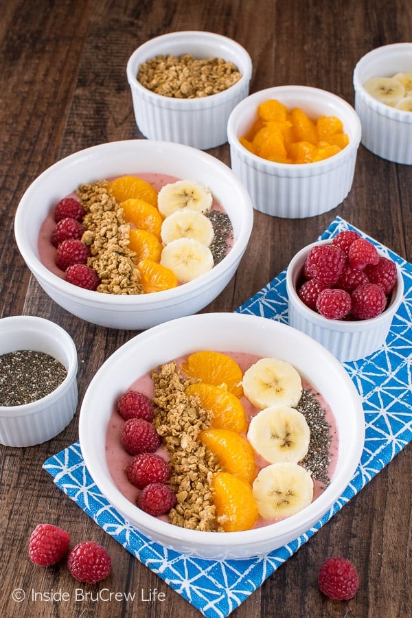 Raspberry Orange Frozen Yogurt Bowls - Inside BruCrew Life