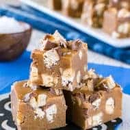 Salted Caramel Snickers Fudge
