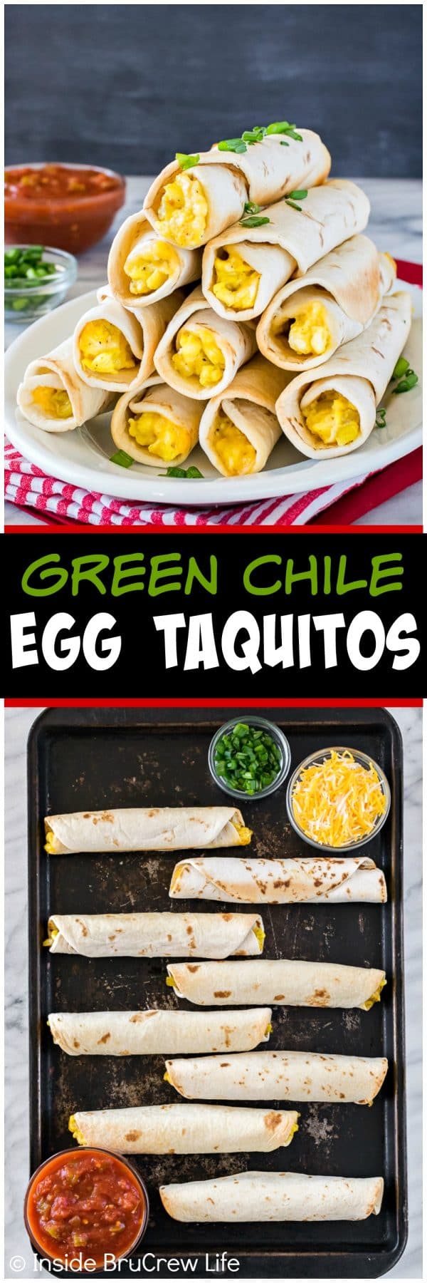 Green Chile Egg Taquitos - eggs, cheese, and green chiles rolled in a tortilla makes a great breakfast recipe that the whole family will enjoy.