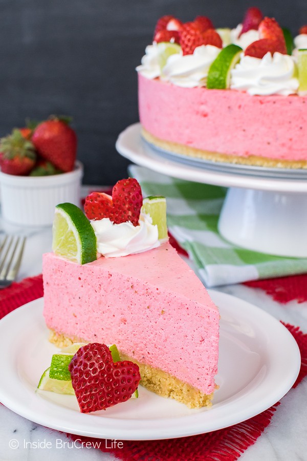 No Bake Strawberry Daiquiri Cheesecake - Inside BruCrew Life