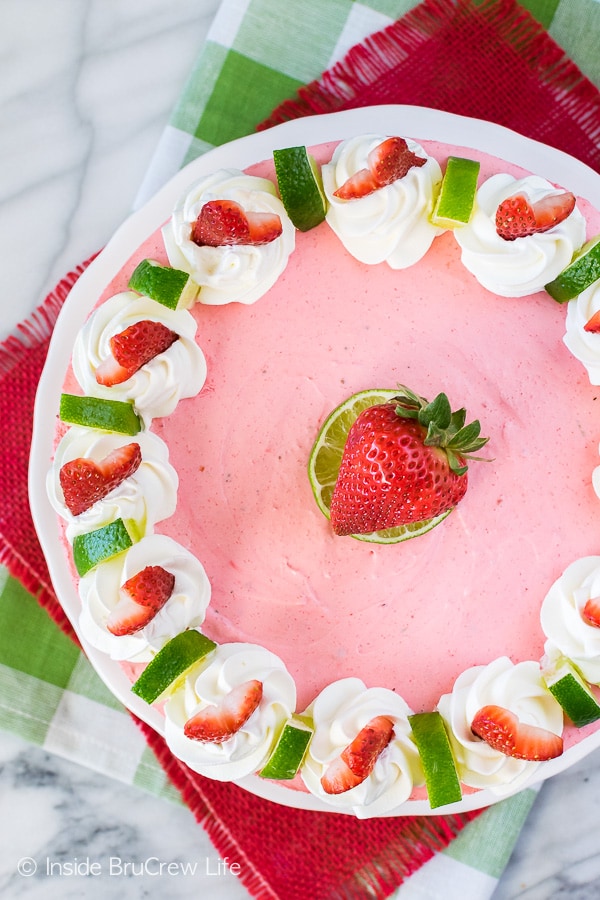 No Bake Strawberry Daiquiri Cheesecake - Inside BruCrew Life