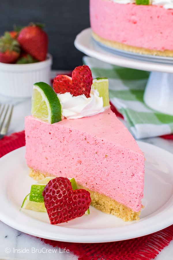 No Bake Strawberry Daiquiri Cheesecake - Inside BruCrew Life