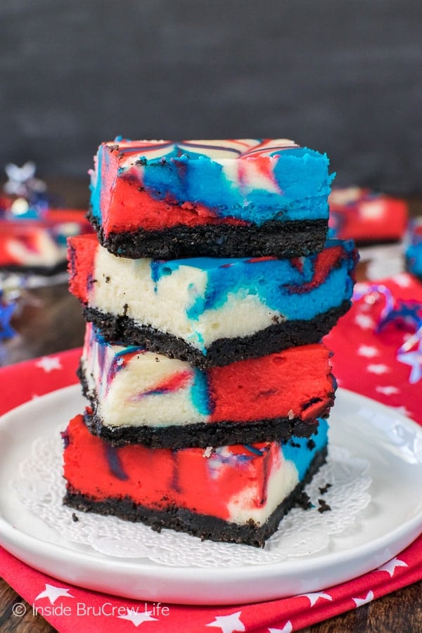 Red, White, and Blue Cheesecake Bars