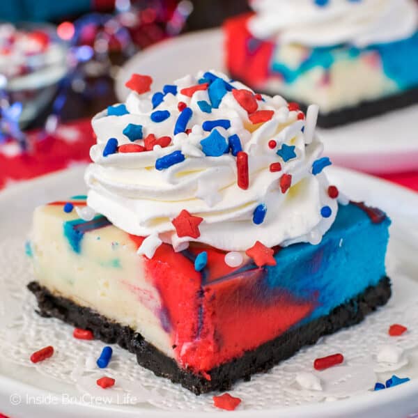 Red White And Blue Cheesecake Bars Inside Brucrew Life