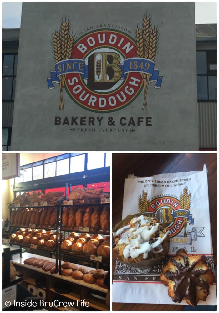 Seven Places to Visit in San Francisco - having sweets and a bread bowl from Boudin Bakery is a must stop for lunch.