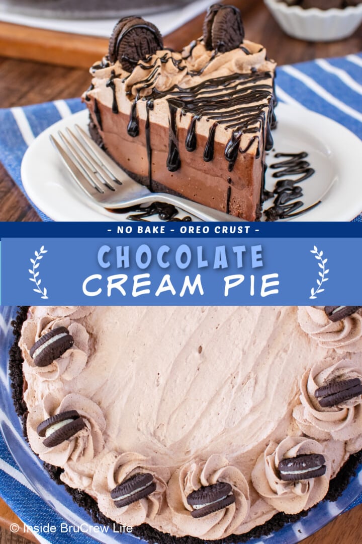 No Bake Chocolate Cream Pie - Inside BruCrew Life