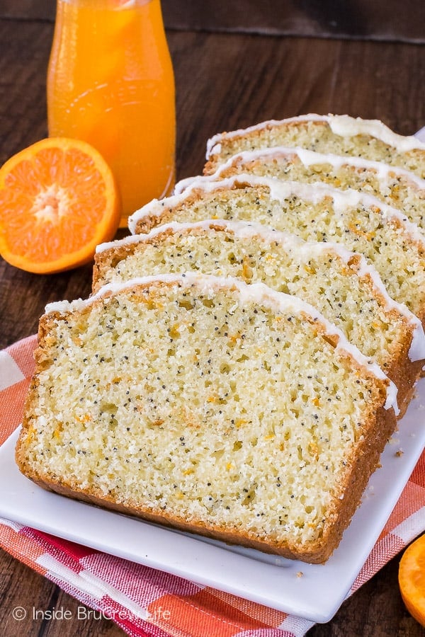Frosted Orange Poppy Seed Bread - this sweet bread has three times the orange love! Great sweet bread for breakfast!