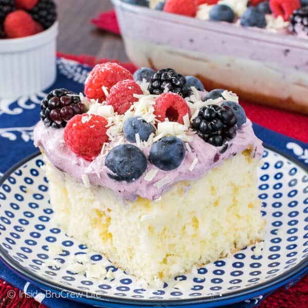 White Chocolate Berry Pudding Cake Recipe - Inside BruCrew Life