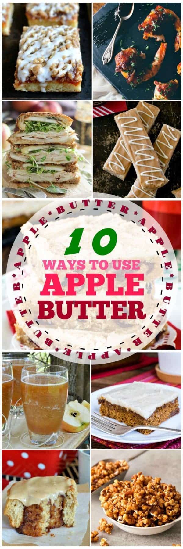 A collage of photos showing how to use apple butter