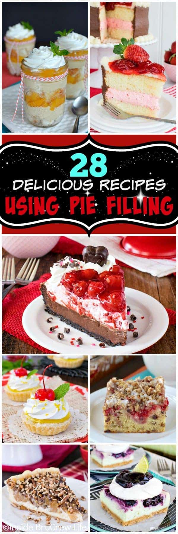 28 Delicious Recipes Using Pie Filling - get ready to bake up a storm this fall using these easy pie filling recipes! Easy desserts for any dinner or party!