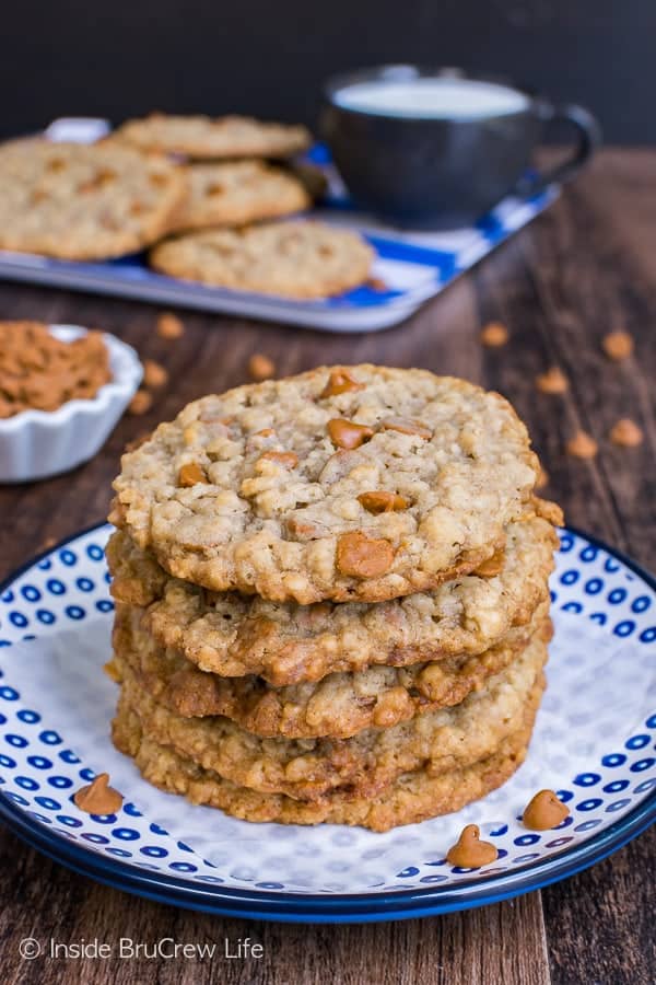 Cinnamon Banana Oatmeal Cookies - crispy edges and chewy centers make these the perfect cookie recipe. Great after school snack to fill the cookie jar with. 