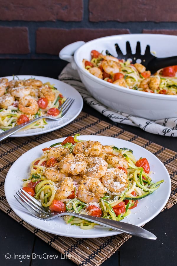 Parmesan Garlic Shrimp Zucchini Noodles