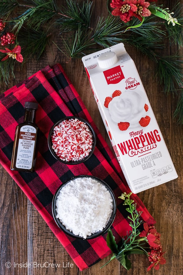 Peppermint Whipped Cream ingredients