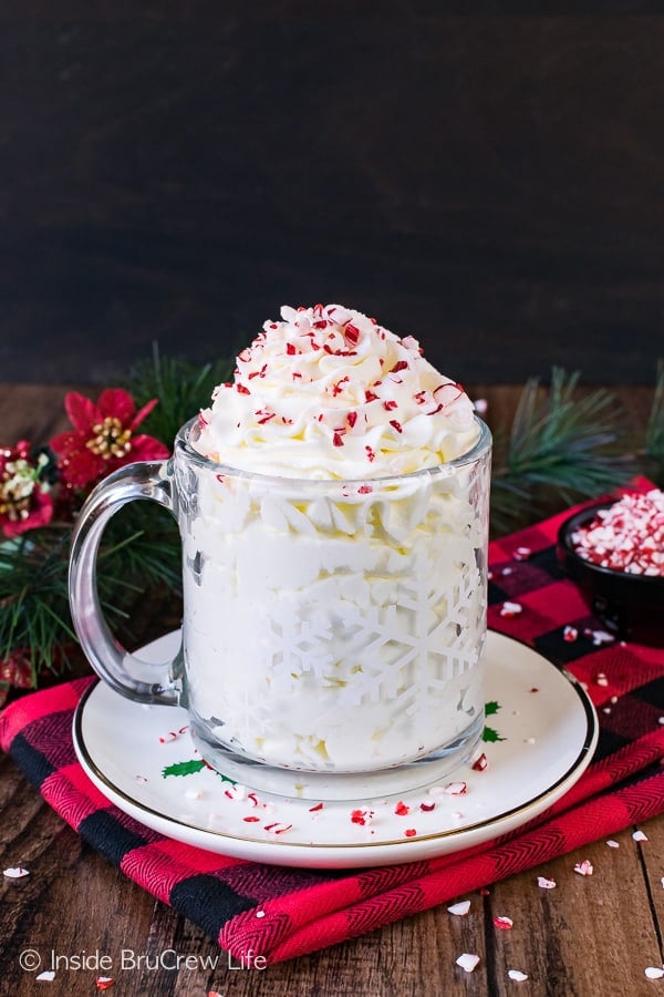 Peppermint Whipped Cream - a batch of this homemade whipped cream is perfect for most Christmas desserts. Great recipe for holiday parties!