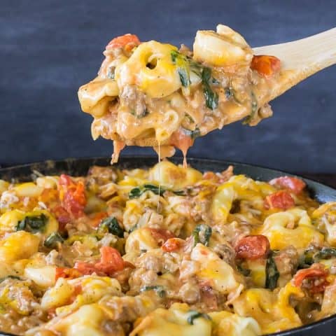 Bacon Cheeseburger Skillet Tortellini