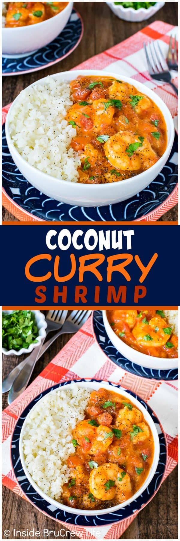 Coconut Curry Shrimp - this easy curry sauce is loaded with veggies and shrimp. This recipe can be made and serve in less than 30 minutes. Awesome healthy dinner for busy nights.