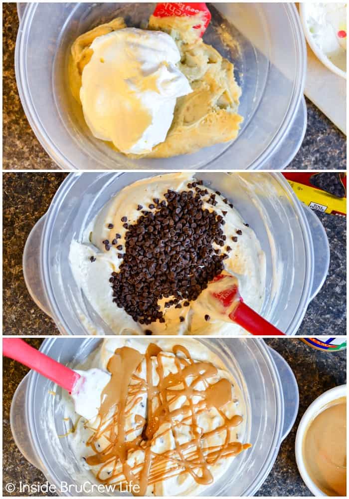 Peanut Butter Banana Ice Cream - whipped cream, chocolate chips, and peanut butter adds a creamy and sweet taste and texture to this recipe