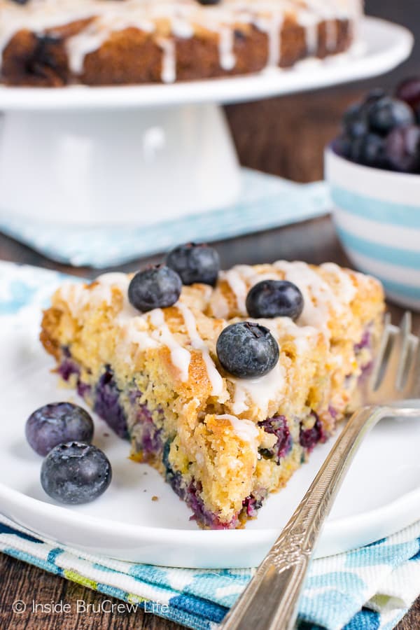 Blueberry Orange Crumble Cake - this soft coffee cake is loaded with fresh blueberries and streusel. Make this easy recipe for breakfast or brunch. #coffeecake #blueberry #orange #breakfast #brunch #mothersday #homemade #recipe #easy