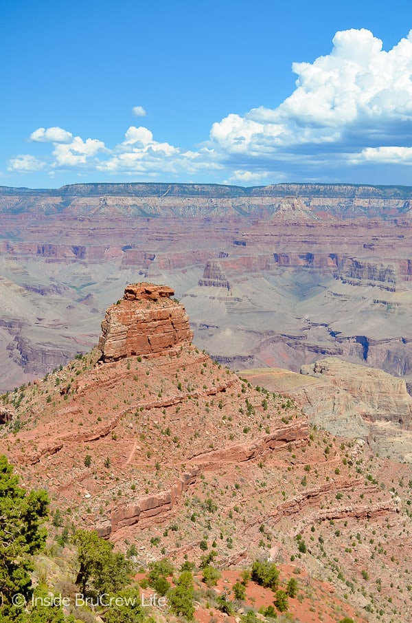 Visiting Grand Canyon National Park - hiking the South Kaibab Trail to Cedar Ridge is a doable day trip